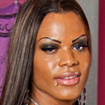 Ebony t-girl strips and strokes